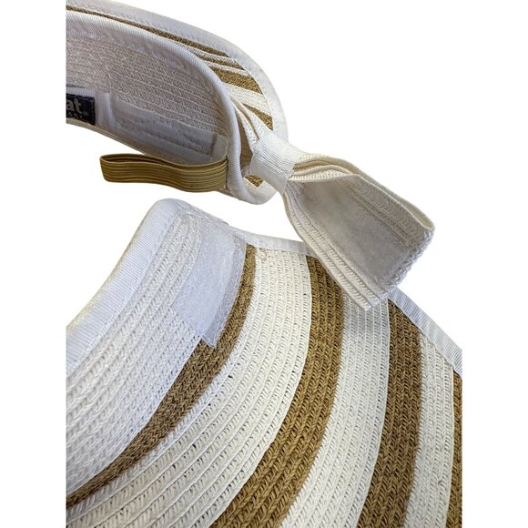 San Diego Hat Company Womens Roll-Up Sun Visor With Adjustable Strap In White & - Picture 7 of 9